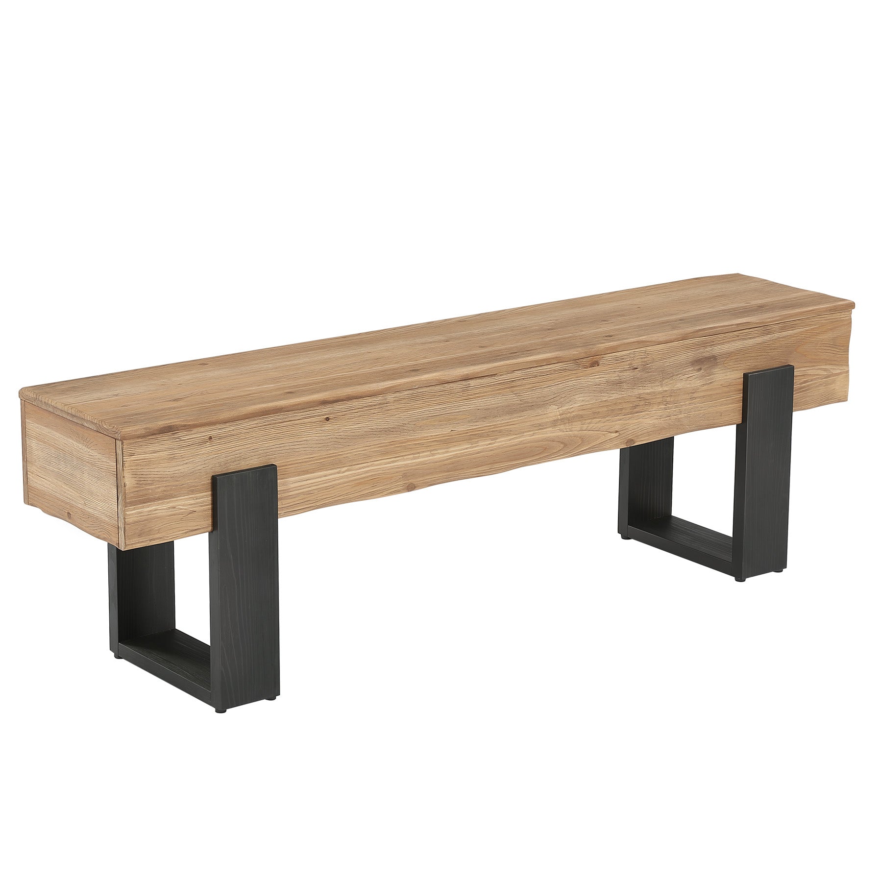 63" Solid Wood Entryway Bench, Farmhouse Indoor Shoe Bench End of Bed Bench