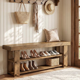 Tribesigns 55-Inch Entryway Bench, 2-Tier Shoe Storage Bench 3