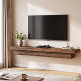 70.9" Solid Wood TV Stand, Floating Wall Mounted TV Shelf for TVs up to 75 Inches 3