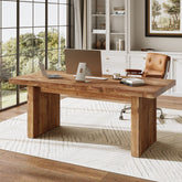63" Solid Wood Executive Desk, Farmhouse Office Desk, Large Computer Table for Home Office 3