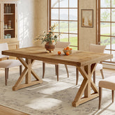 63" Solid Wood Dining Table, Rectangular Kitchen Table for 4-6 3