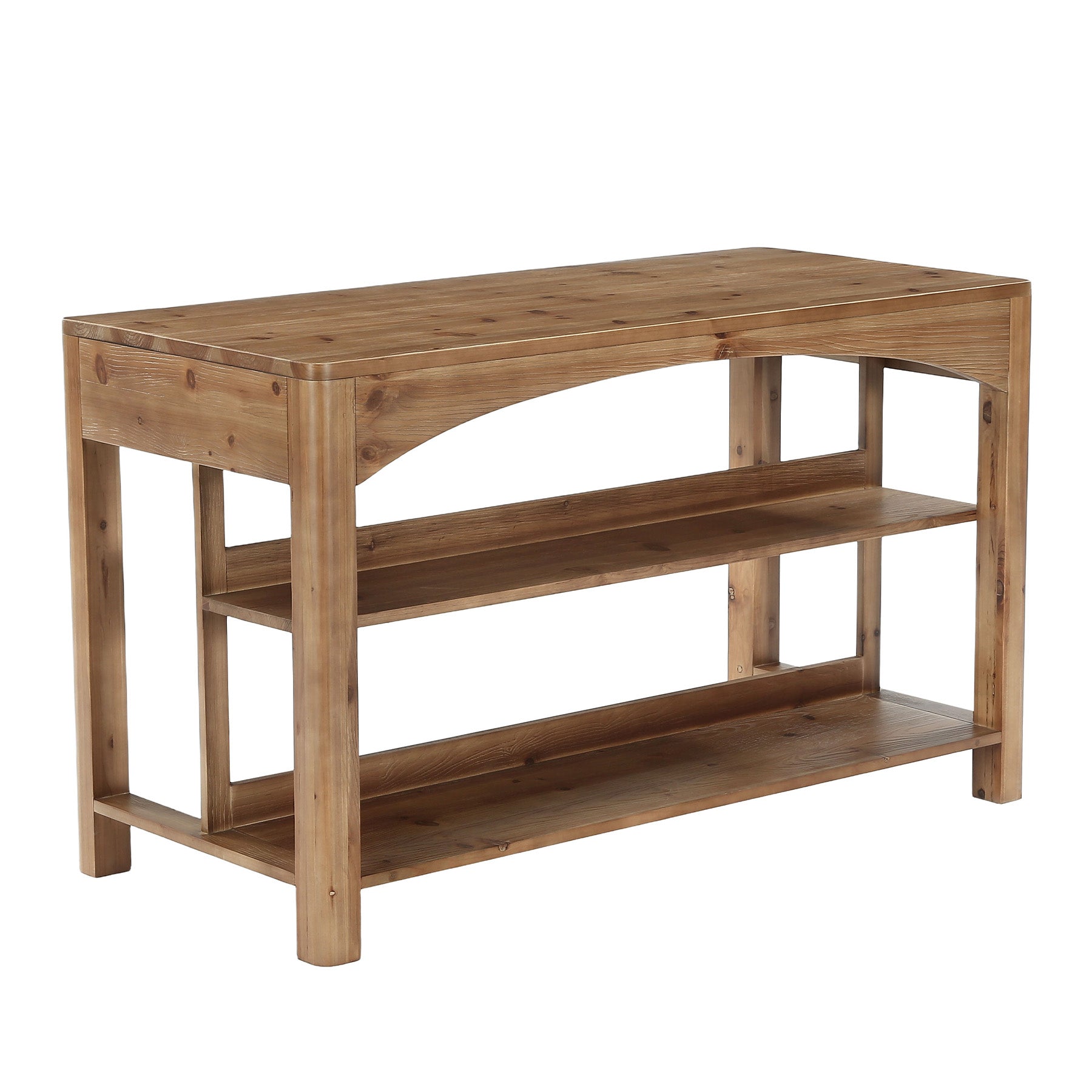 Tribesigns 59-Inch Bar Table, Farmhouse Counter Height Table with Storage Shelves for Kitchen Dining Room