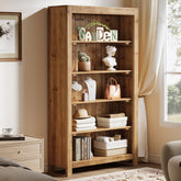 Solid Wood Bookcase, 5-Tier Bookshelf Display Storage Shelves 3
