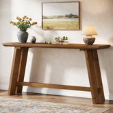 Solid Wood Console Table, 63" Farmhouse Sofa Table Behind Couch 3
