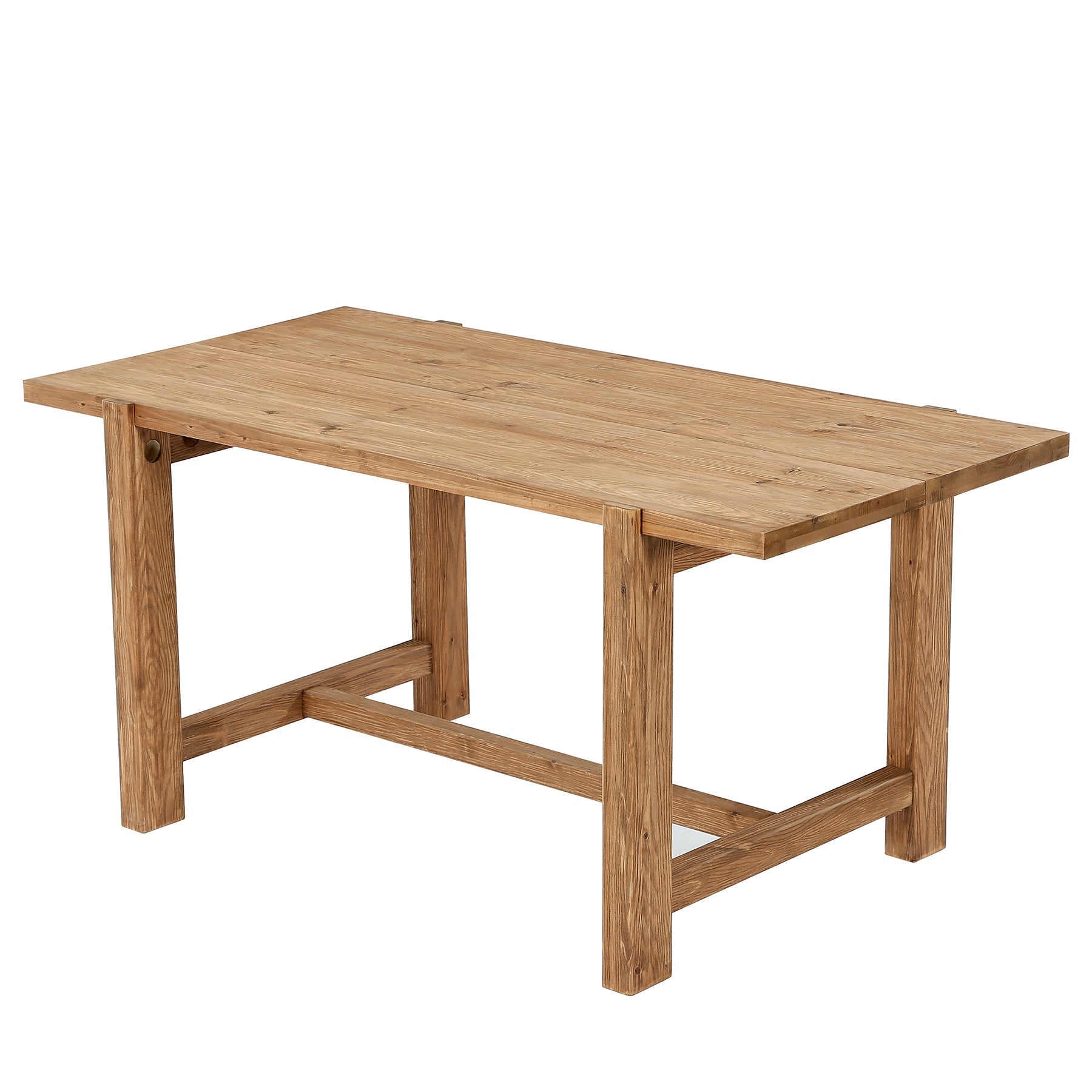 63 Inch Solid Wood Computer Desk, Farmhouse Executive Office Desk for Home Office Workspace