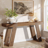 Solid Wood Console Table, 63" Narrow Sofa Table Behind Couch 3