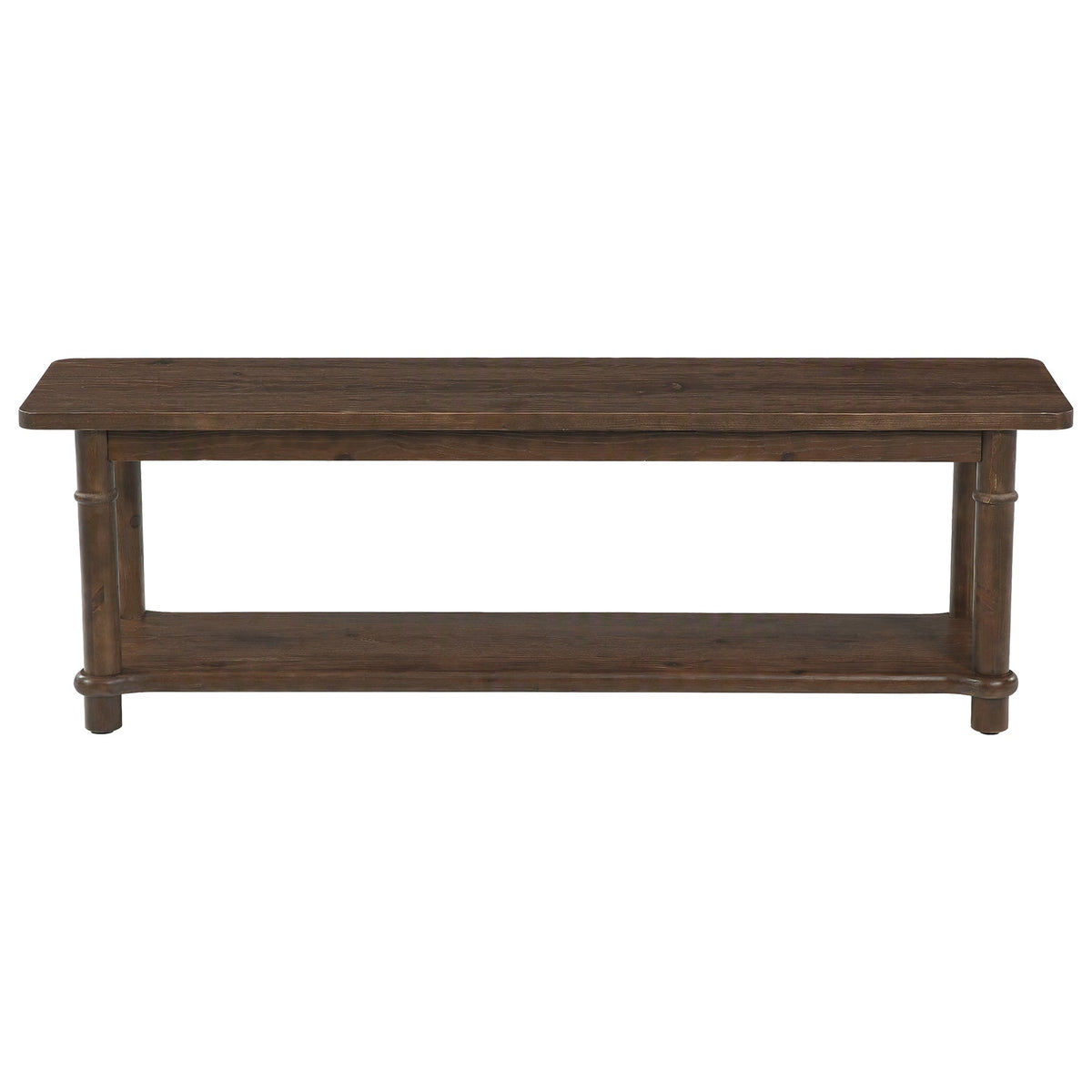 55" Farmhouse Dining Bench, Solid Wood 2-Tier, Kitchen Bench, Dining Room
