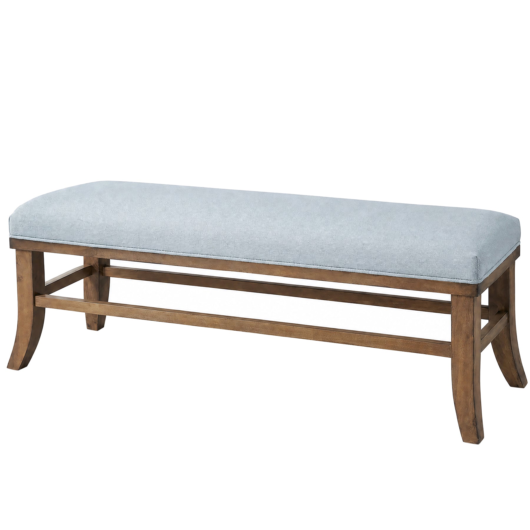Solid Wood Upholstered Dining Bench, 55" Padded Kitchen Bench Seats 2-3 People