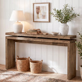 Solid Wood Console Table, 63" Farmhouse Sofa Table Behind Couch for Entryway 3