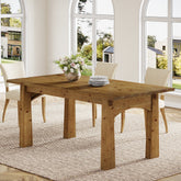 Solid Wood Dining Table, 63" Rectangular Kitchen Table for 4-6 People 3