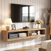 Tribesigns 55-Inch Floating TV Stand, Wall Mounted Solid Wood Media Console for Living Room and Bedroom 3