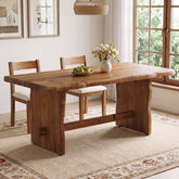 63" Solid Wood Dining Table, Live Edge Rectangular Kitchen Table for 4-6 People 3