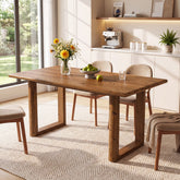 63" Solid Wood Dining Table for 4-6 People, Rectangle Kitchen Table with U-Shaped Legs 3