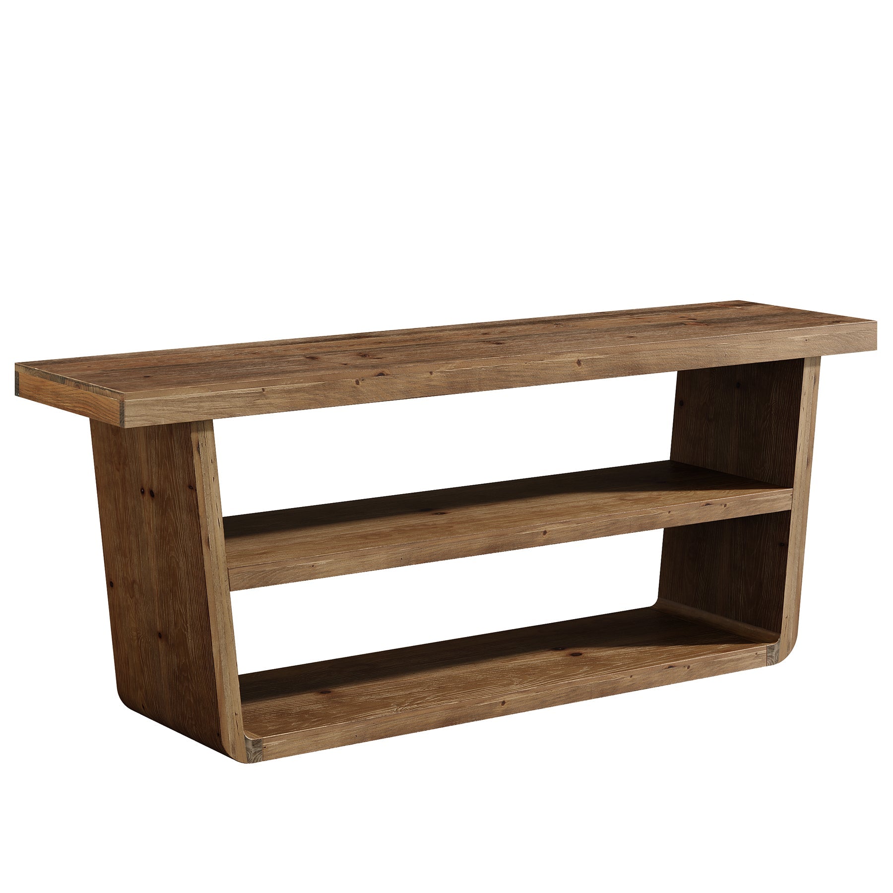 63" Solid Wood TV Stand, 3-Tier Entertainment Center with Storage for 75" TVs