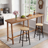 78.7" Solid Wood Bar Table, Rectangular Counter Height Pub Table for Dining, Kitchen 3