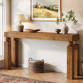 59" Solid Wood Console Table, Narrow Farmhouse Sofa Table Behind Couch 3