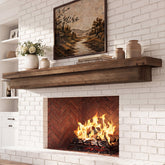 Solid Wood Fireplace Mantel, 70.9" Wall-Mounted Floating Shelves for Living Room 3