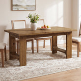 Tribesigns 63-Inch Solid Wood Dining Table with U-Shaped Legs, Farmhouse Kitchen Table for 6 People 3
