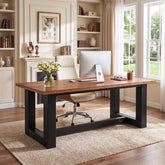 63" Solid Wood Executive Desk, Large Computer Desk Office Conference Desk 3