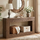 63" Solid Wood Sofa Table, Rustic Console Table with Open Shelf for Entryway, Hallway, or Behind Couch 3