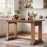 Solid Wood Bar Table, 63" Counter Height Dining Table for Kitchen, Dining Room 3