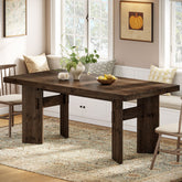 Solid Wood Dining Table for 4-6 People, 63" Rectangular Kitchen Table 3