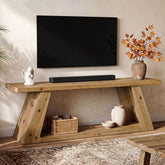 63" Solid Wood TV Stand for TVs up to 70", Entertainment Center with Open Shelf for Living Room 3