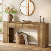 63" Solid Wood Console Table with Drawers, Narrow Entryway Sofa Table for Hallway & Living Room 3