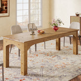 Solid Wood Dining Table, 78.7" Rectangular Kitchen Table for 6-8 People 3