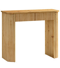 Solid Wood Console Table, 39" Fluted Entryway Sofa Table with Drawers