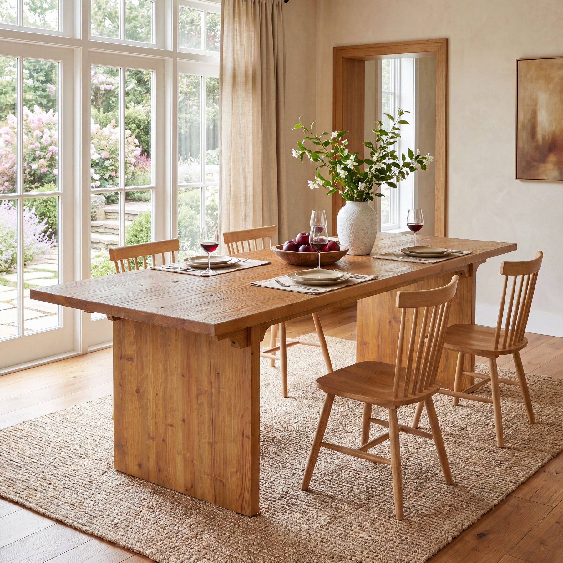 70.9" Solid Wood Dining Table for 4-6, Rectangle Dinner Table for Dining Room