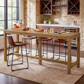70.9" Solid Wood Bar Table for 6-8 People, Narrow Counter Height Pub Table with Footrest 3