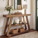 41.3" Solid Wood Console Table, 3-Tier Entryway Sofa Table for Foyer, Living Room 3