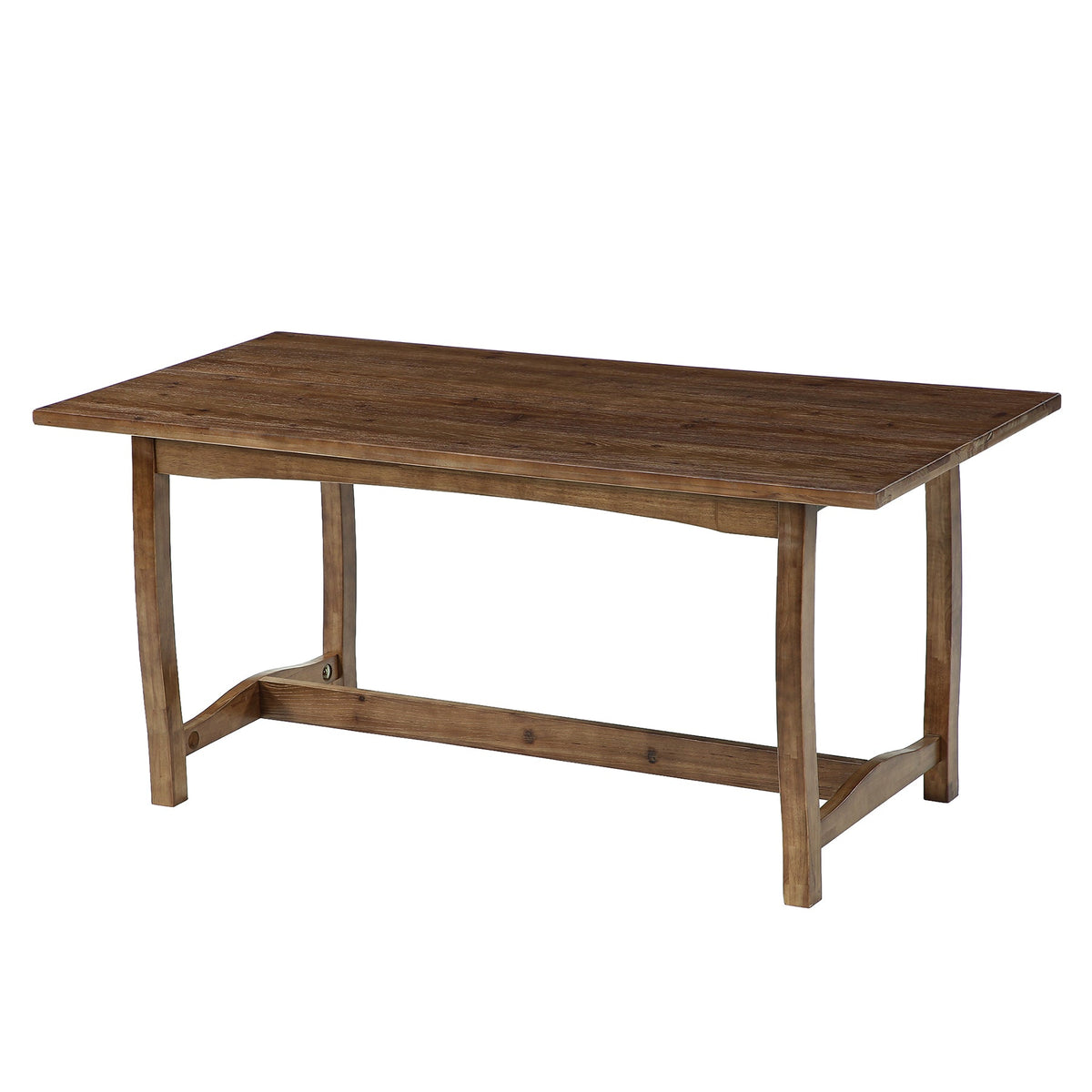 63" Solid Wood Executive Desk, Farmhouse Computer Desk with Reinforced Trestle Base