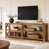 78.7" Solid Wood TV Stand for up to 85" TVs, 3-Tier Extra Long Entertainment Center 3