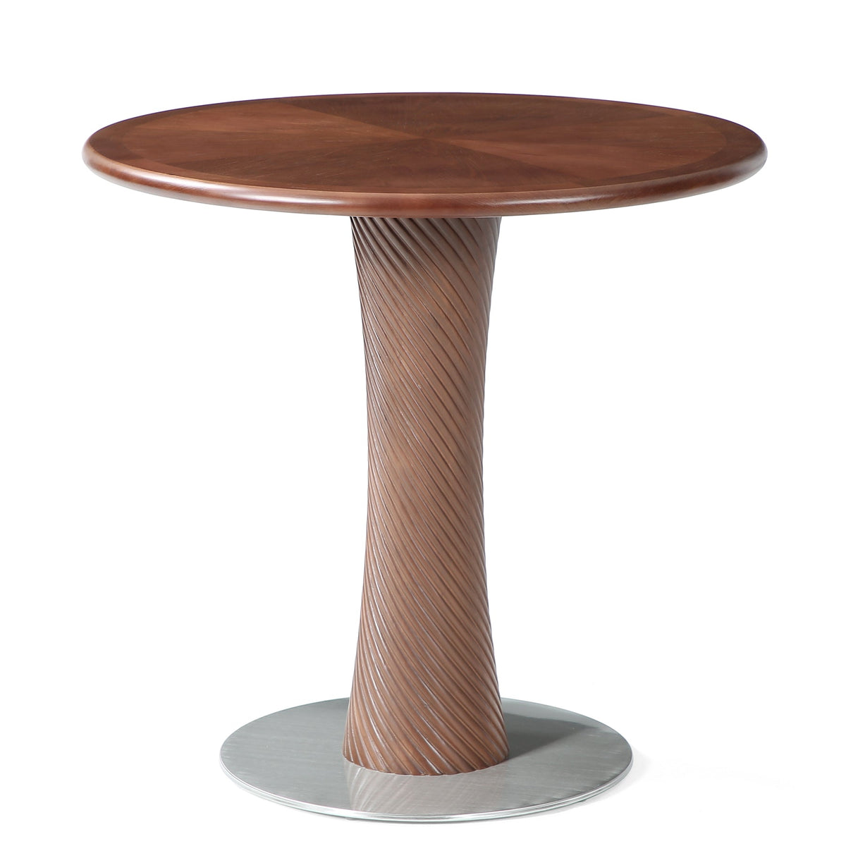 31.5” Round Dining Table, Solid Wood Kitchen Table with Hourglass Pedestal for 2