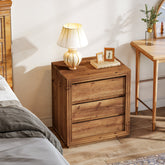 Solid Wood Farmhouse Nightstand, 3-Drawer 23.62"  Bedside Table with Storage 3