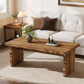47.24" Solid Wood Coffee Table, Rectangular Center Table For Living Room 3