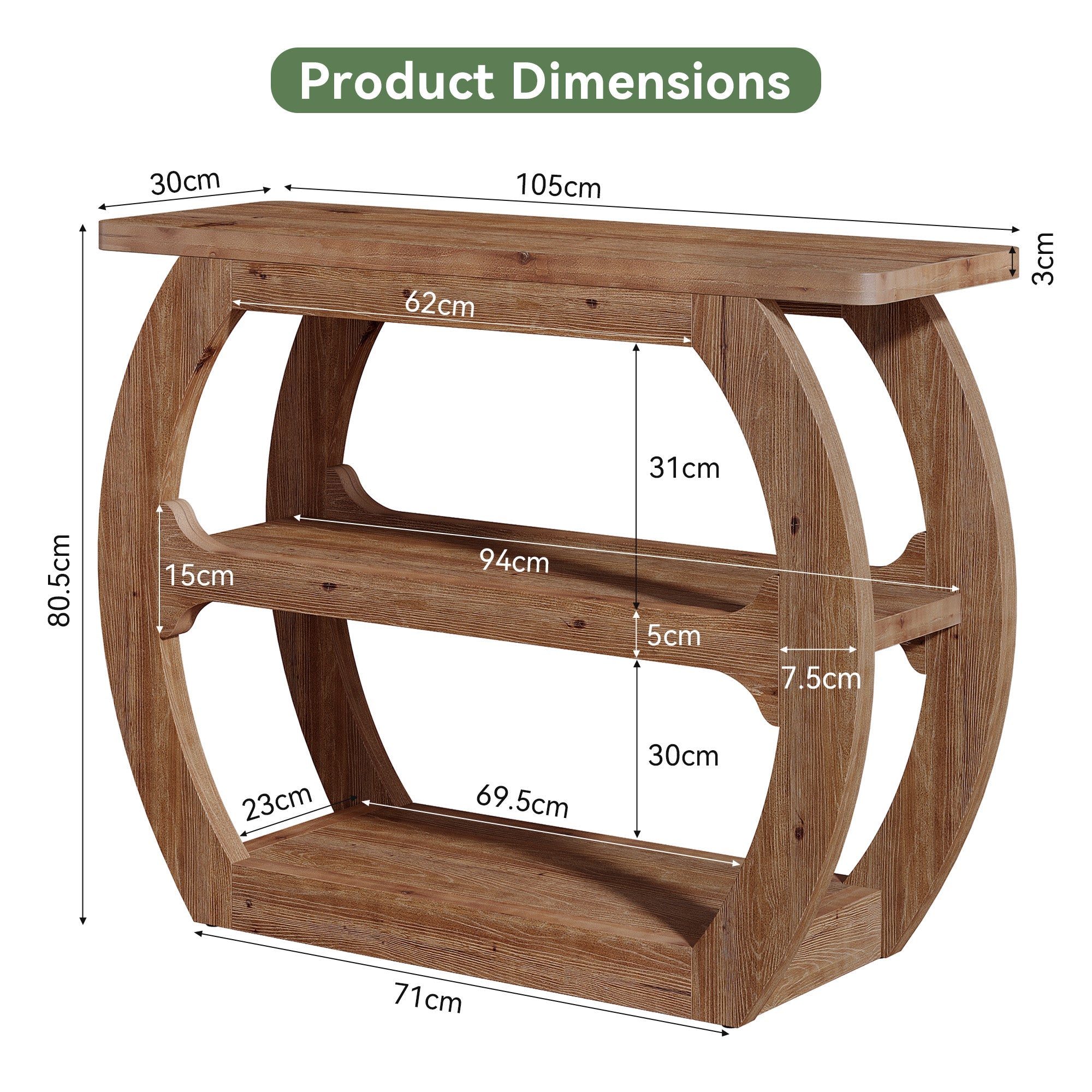41" 2-Tier Solid Wood Console Table, Small Entryway Sofa Table, Farmhouse  Living Room