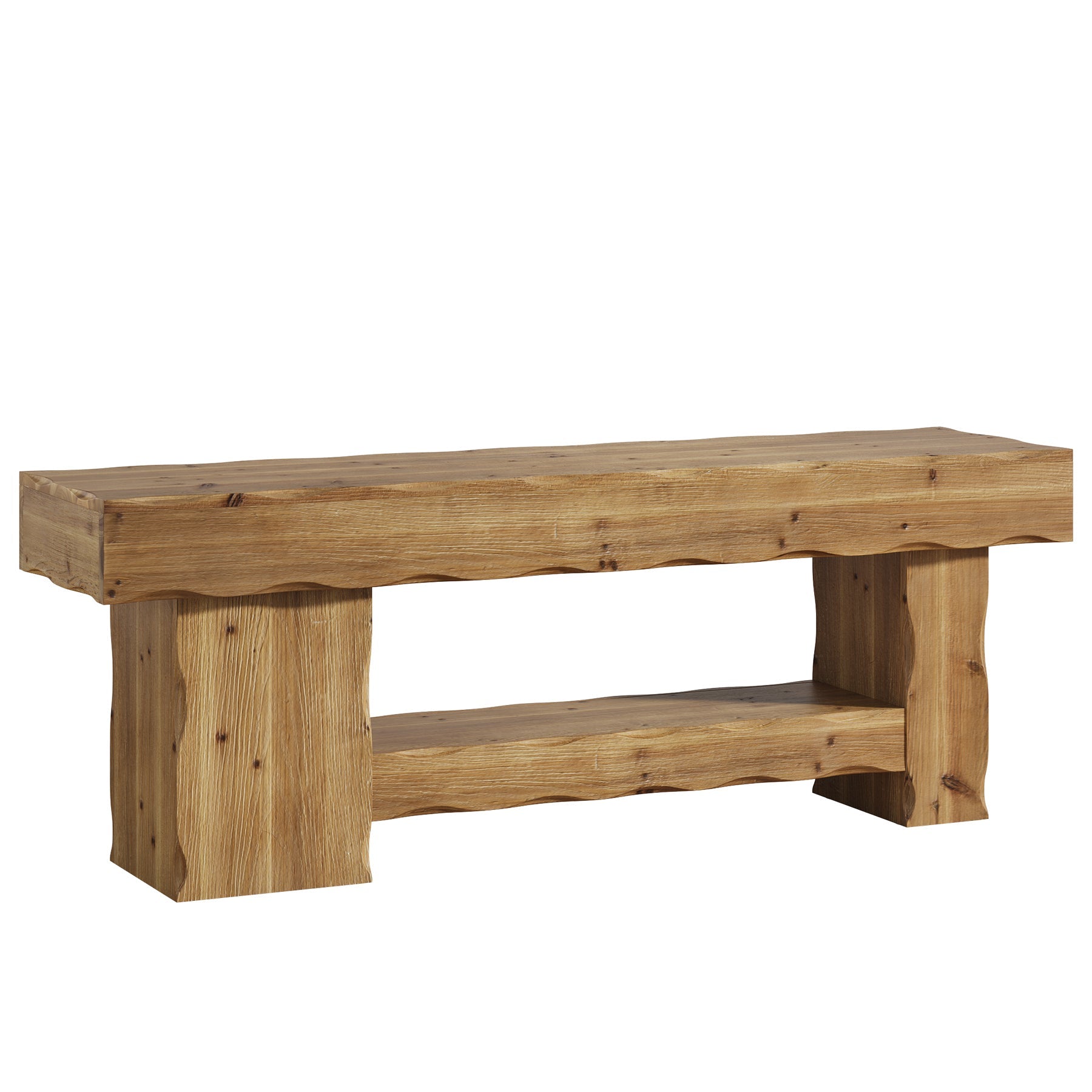 Solid Wood TV Stand for up to 75" TVs, 63" Media Console Entertainment with Shelves