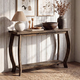 41.3" Solid Wood Console Table for Entryway, 2-Tier Sofa Table with Curved Legs 3