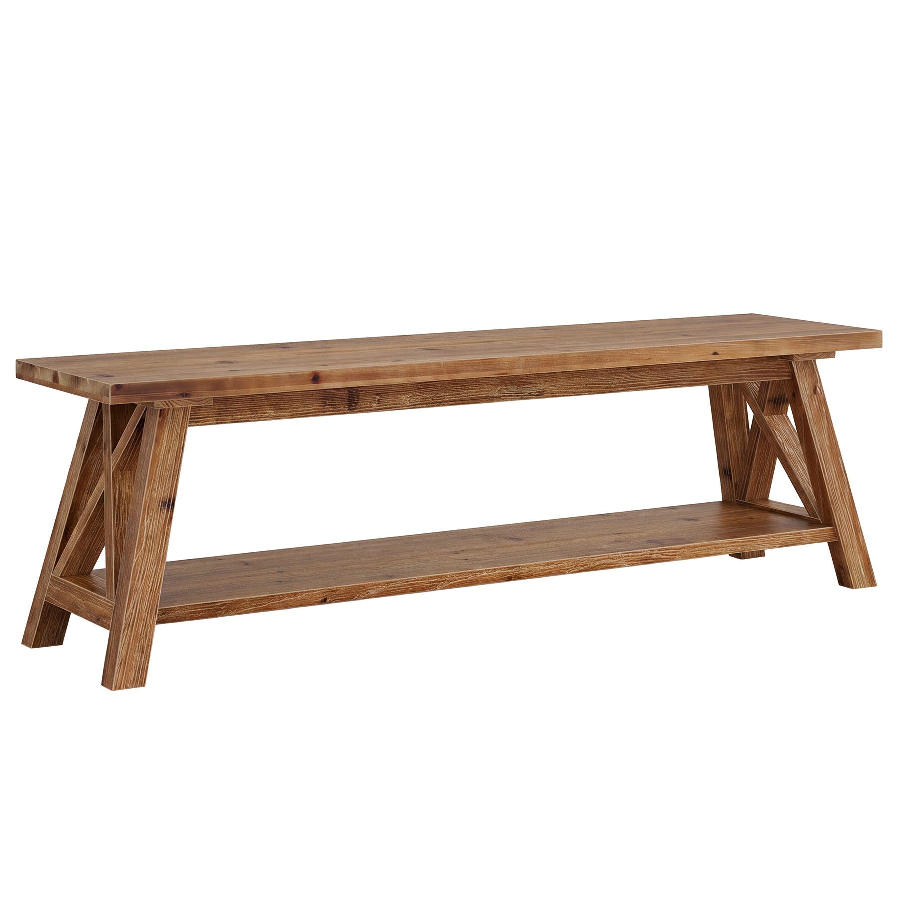 55" Solid Wood TV Stand, Farmhouse Entertainment Center for 55/60/65-Inch TVs