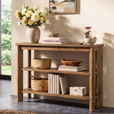 41" Wood Console Table, 3-Tier Entryway Table Sofa Table Behind Couch for Hallway, Foyer 3