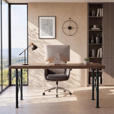 63" Solid Wood Executive Desk, Industrial Home Office Computer Desk 3