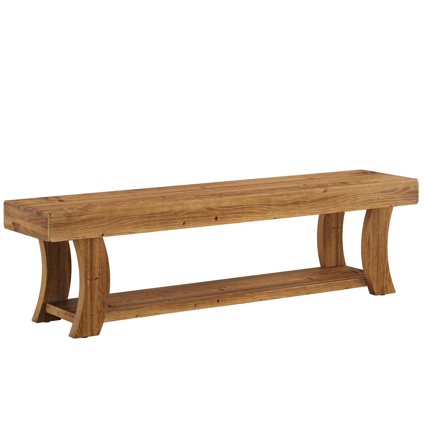 63" Solid Wood Entryway Bench, Narrow Shoe Storage Bench End of Bed Seat for Entryway