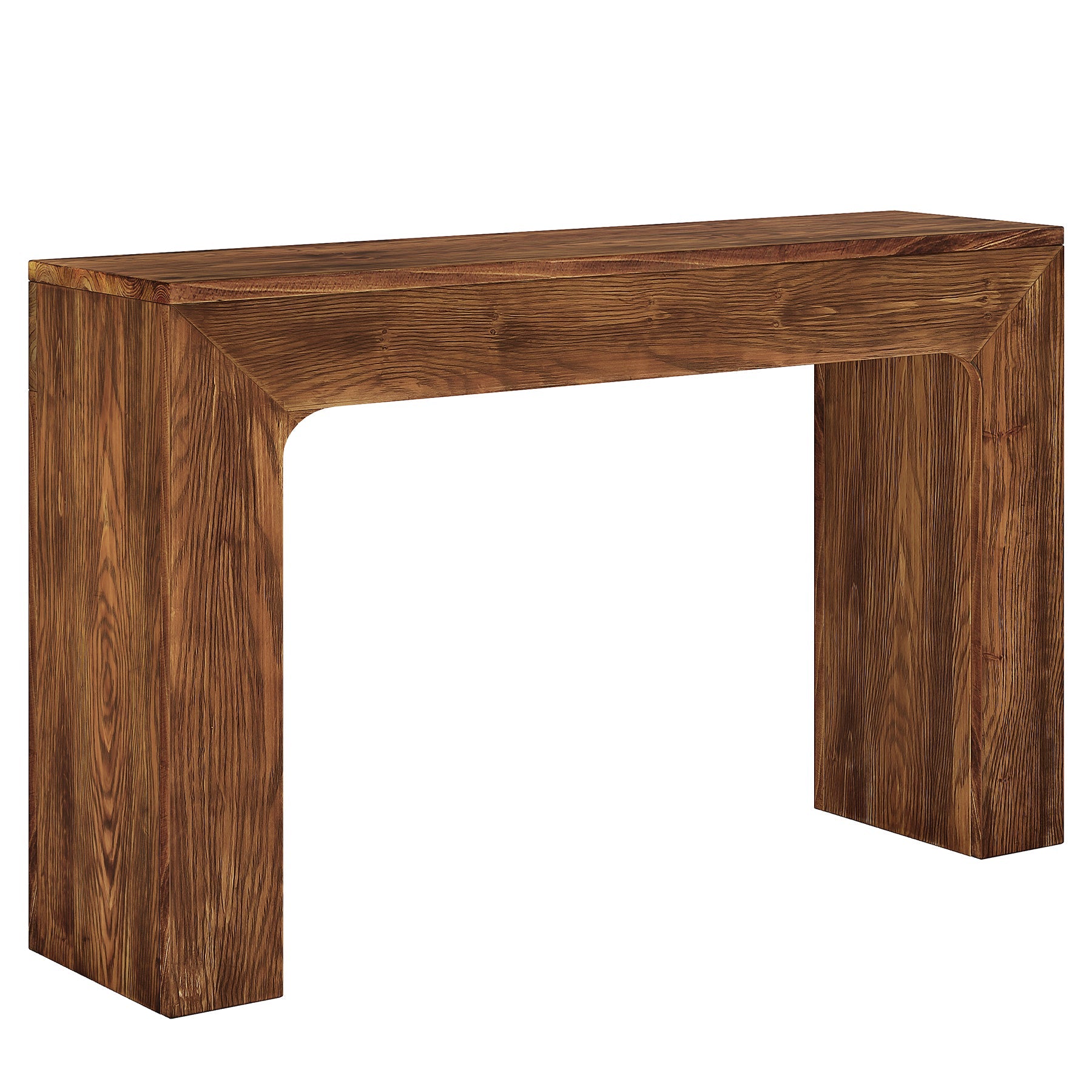 43.3" Farmhouse Console Table, Solid Wood Entryway Table with Double Base