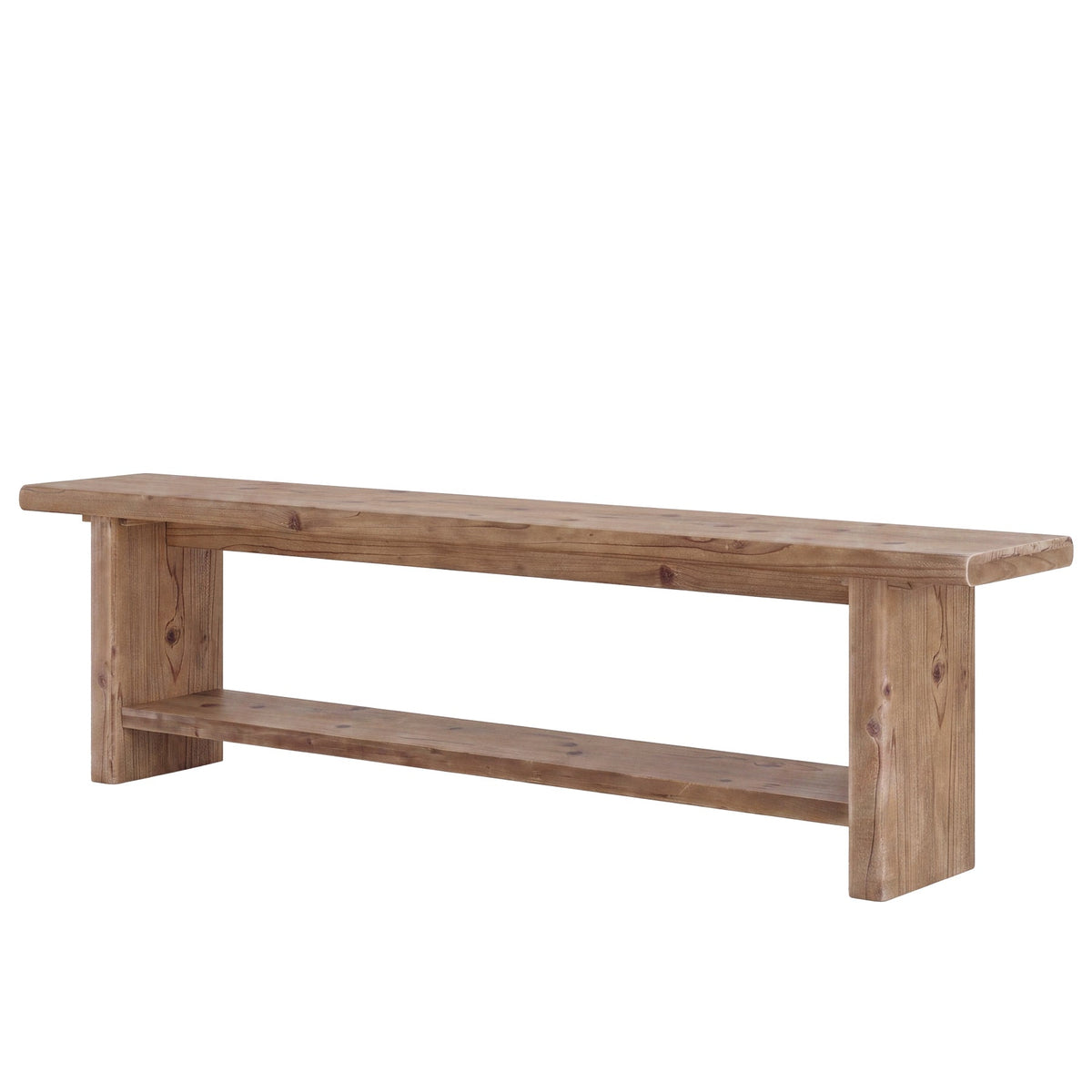 71" Solid Wood TV Stand for 85" TV, 2-Tier Farmhouse Entertainment Center with Storage