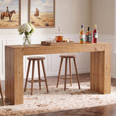 70.9" Solid Wood Bar Table, Farmhouse Rectangular Counter Height Table 3