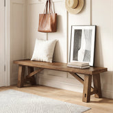 71" Solid Wood Entryway Bench, Narrow Shoe Bench End of Bed Bench for Hallway 3