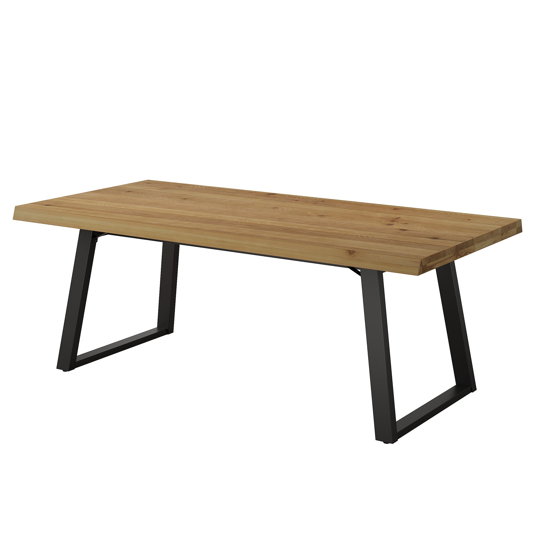 63" Solid Wood Dining Table for 4-6, Rectangular Kitchen Table with Metal Legs